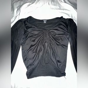 Black crop top with strings